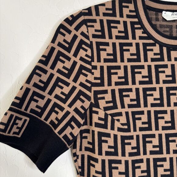 Fendi Logo Pattern Knit Dress - Picture 8 of 10